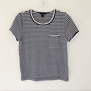 J Crew Striped Navy & White Short Sleeve Tee